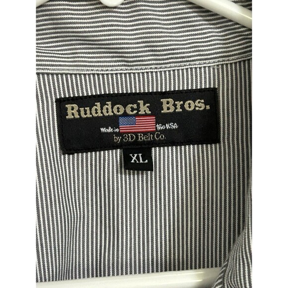 Ruddock Bros FASHION PEARL SNAP BROWN STIPED SHIRT COWBOY CUT LONG SLEEVE XL - Picture 5 of 6